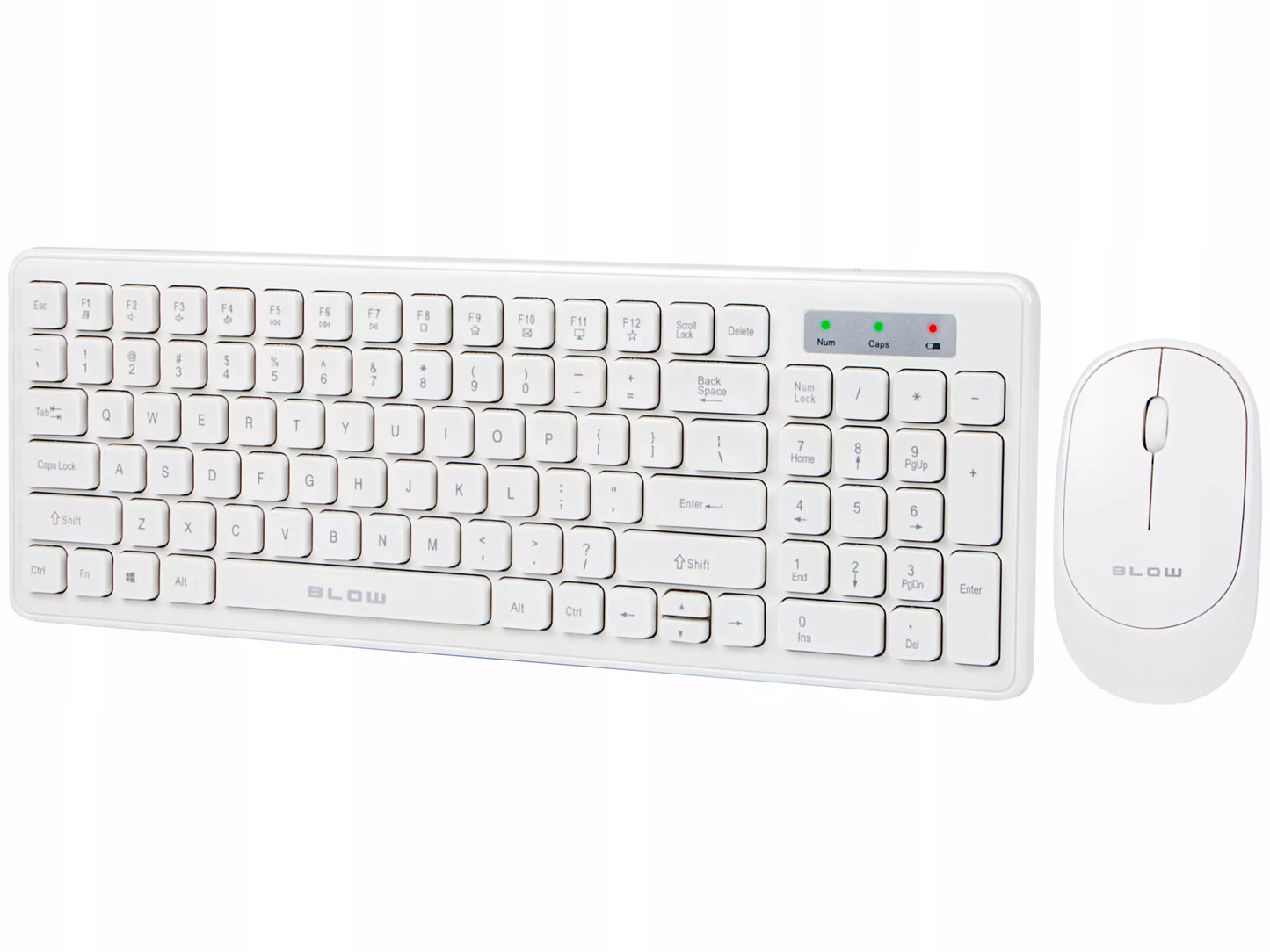 BELAIIDĖ KOMPIUTERIO PELĖ IR KLAVIATŪRA UNIVERSALI USB, SKLANDI DARBUI, PLONA, BALTA