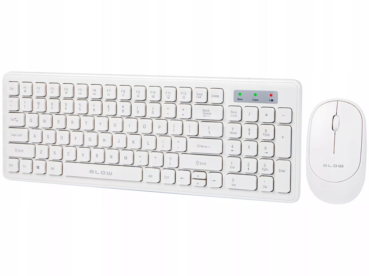 BELAIIDĖ KOMPIUTERIO PELĖ IR KLAVIATŪRA UNIVERSALI USB, SKLANDI DARBUI, PLONA, BALTA
