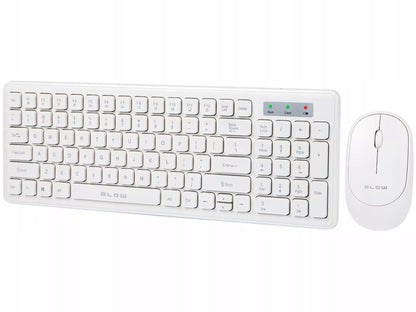 BELAIIDĖ KOMPIUTERIO PELĖ IR KLAVIATŪRA UNIVERSALI USB, SKLANDI DARBUI, PLONA, BALTA
