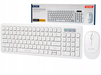 BELAIIDĖ KOMPIUTERIO PELĖ IR KLAVIATŪRA UNIVERSALI USB, SKLANDI DARBUI, PLONA, BALTA