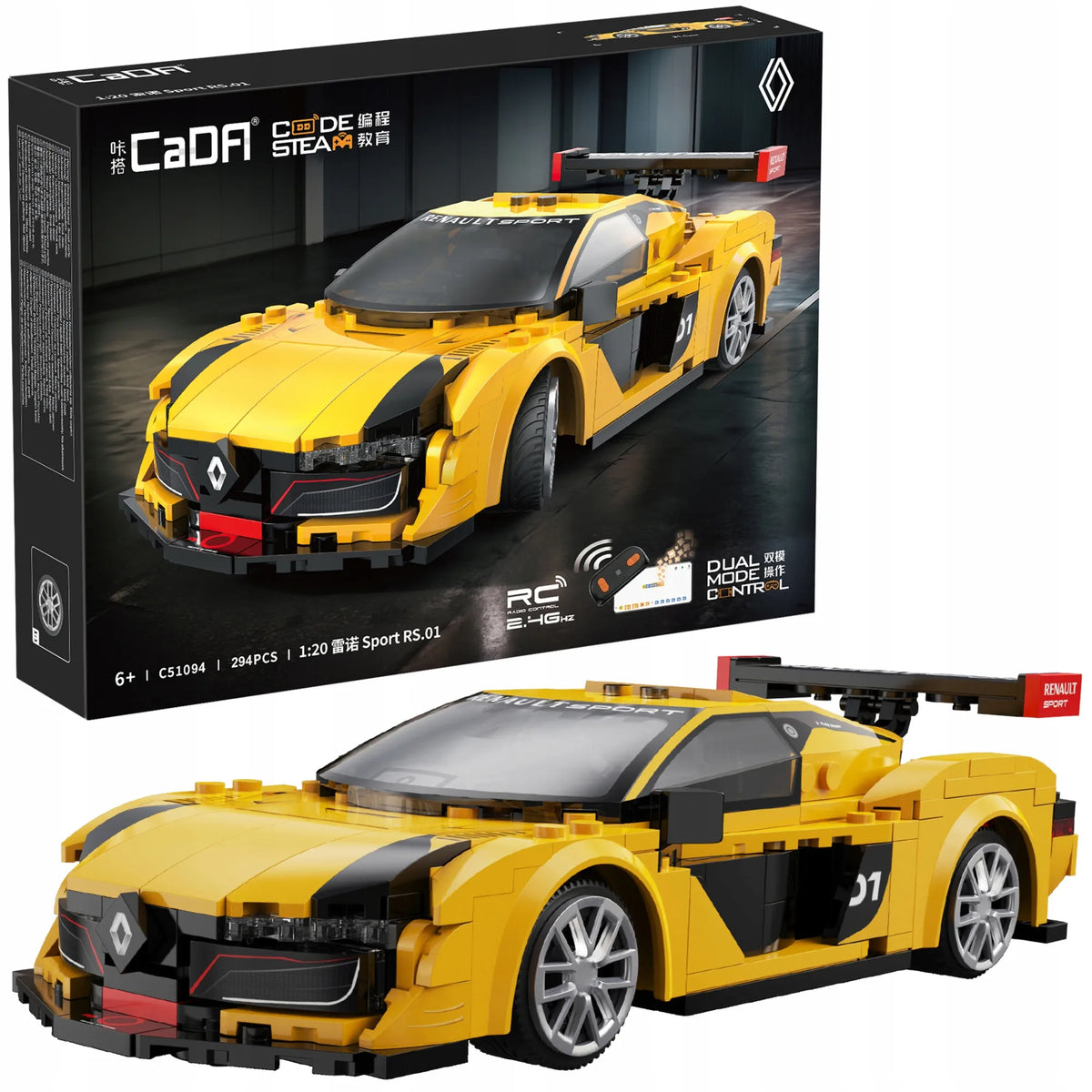 CaDA Renault RC sportinis automobilis, 1:20, 294 detalės