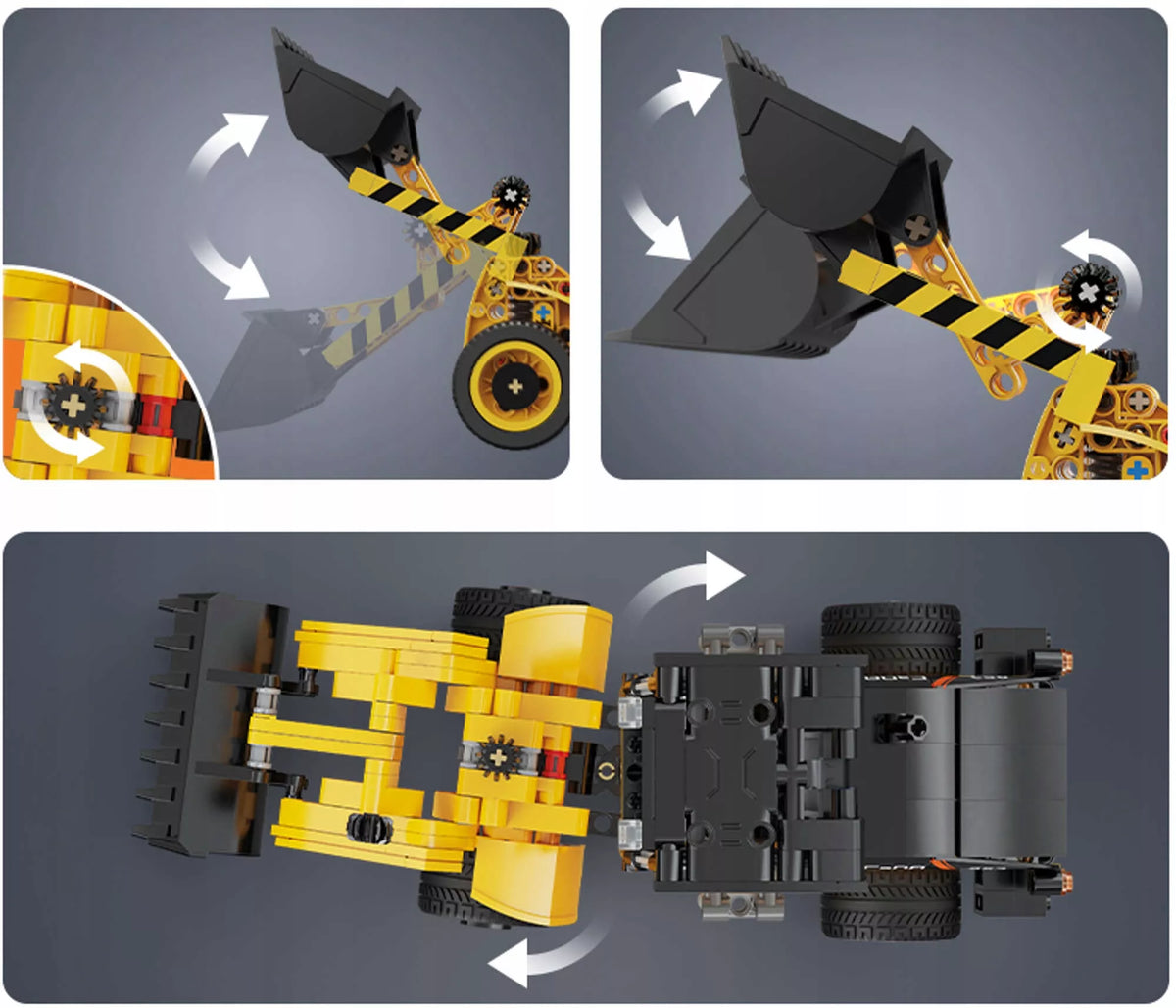 Statybiniai blokeliai CADA TECHNIC mini ekskavatorius-krautuvo modelis 403 detalės