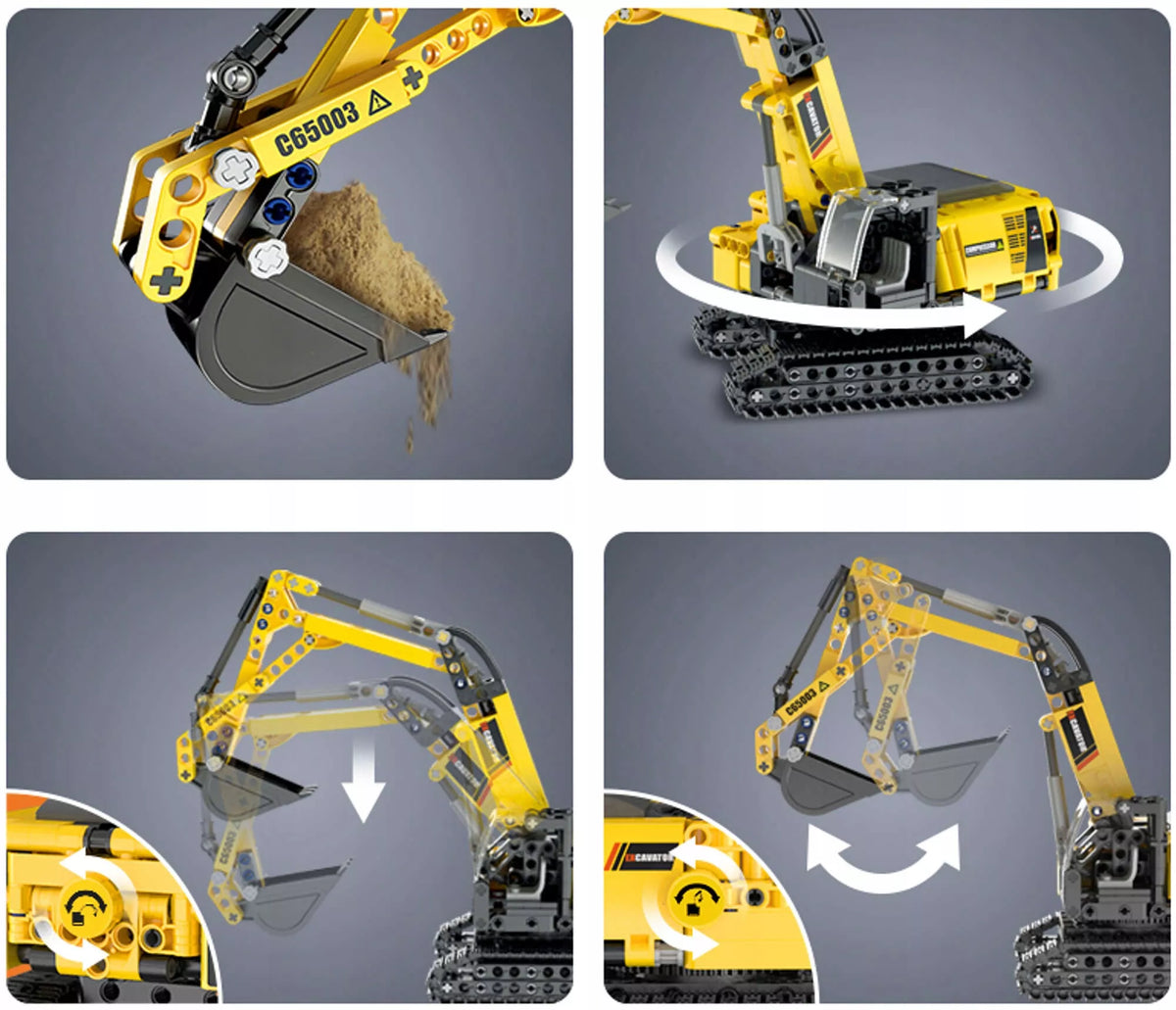 Statybiniai blokeliai CADA TECHNIC mini ekskavatorius-krautuvo modelis 403 detalės