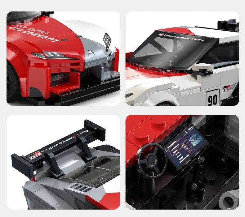 CaDA konstravimo kaladėlės lenktyninis automobilis Toyota GR Supra GT4 342 dalys