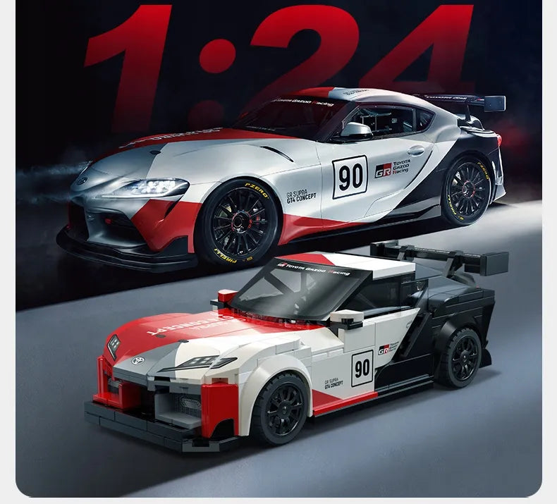 CaDA konstravimo kaladėlės lenktyninis automobilis Toyota GR Supra GT4 342 dalys