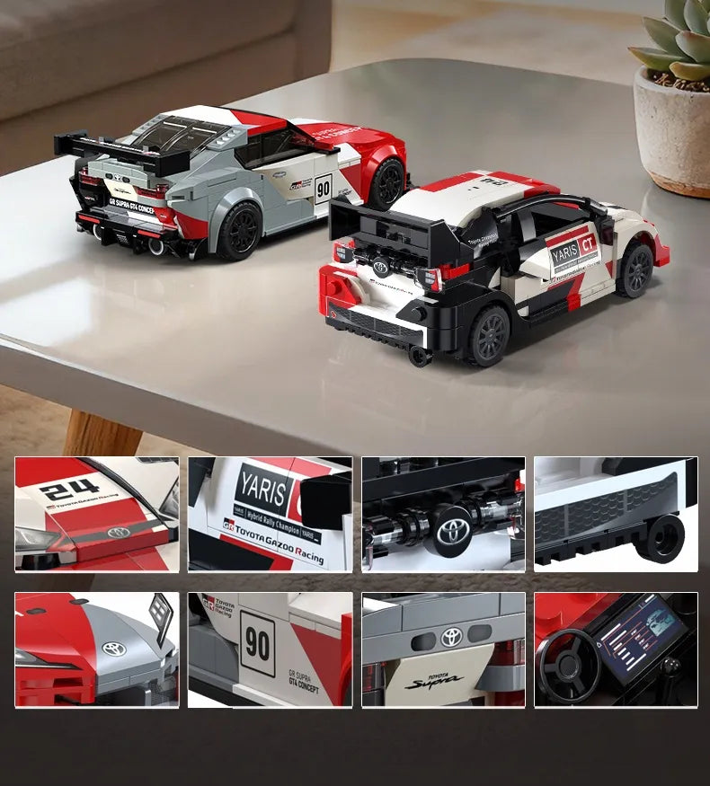 CaDA konstravimo kaladėlės lenktyninis automobilis Toyota GR Supra GT4 342 dalys