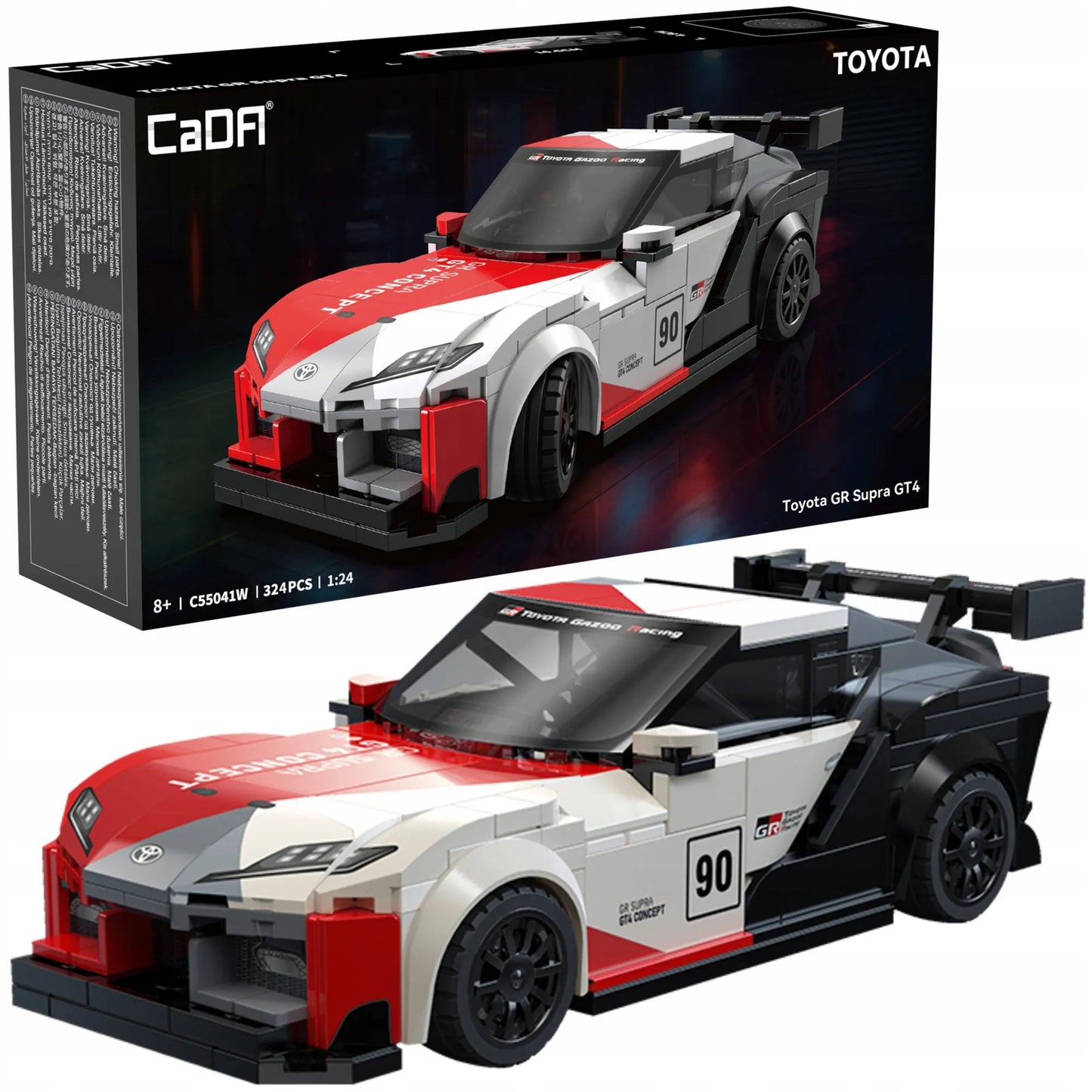 CaDA konstravimo kaladėlės lenktyninis automobilis Toyota GR Supra GT4 342 dalys