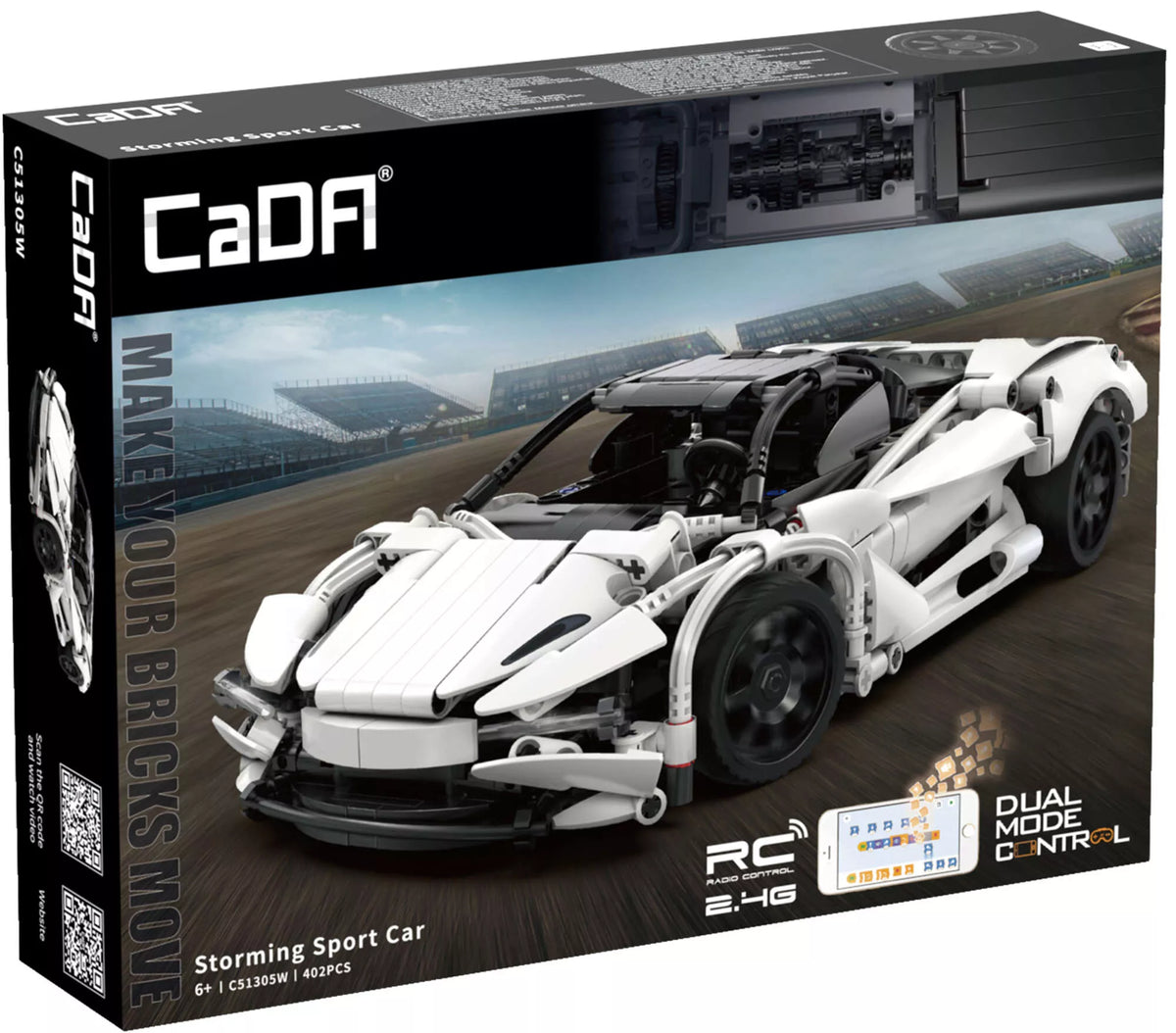 CADA konstruktorius – nuotoliniu būdu valdomas sportinis automobilis Super Storm, 30 cm, 402 dalys