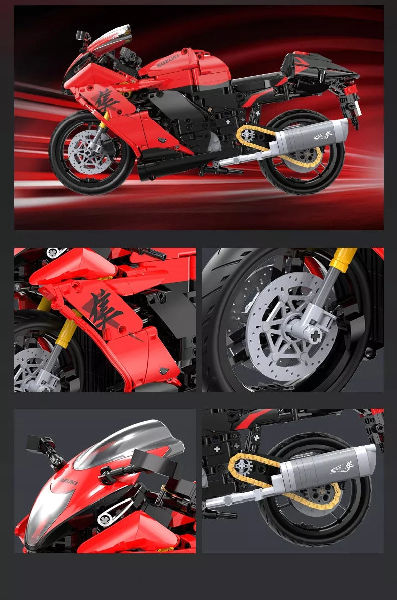 CaDA konstravimo rinkinys Suzuki Hayabusa 1:6 motociklas, 1043 detalės