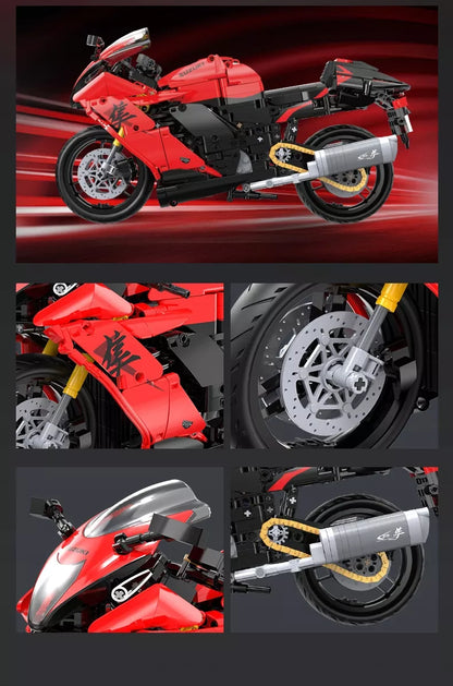 CaDA konstravimo rinkinys Suzuki Hayabusa 1:6 motociklas, 1043 detalės