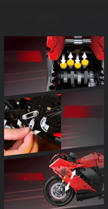 CaDA konstravimo rinkinys Suzuki Hayabusa 1:6 motociklas, 1043 detalės