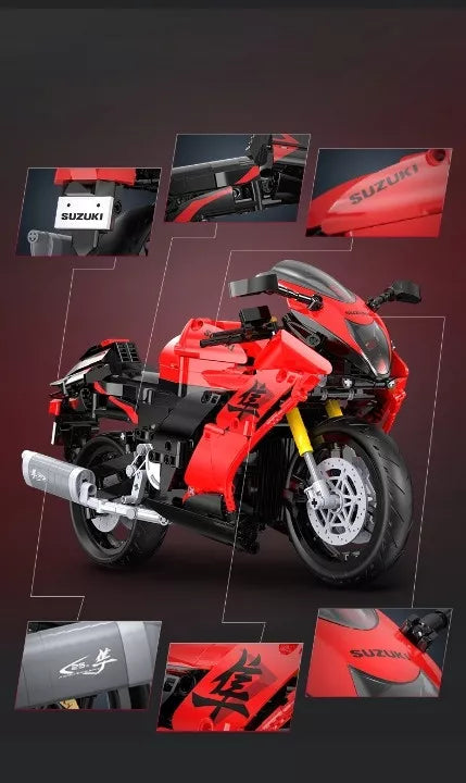 CaDA konstravimo rinkinys Suzuki Hayabusa 1:6 motociklas, 1043 detalės