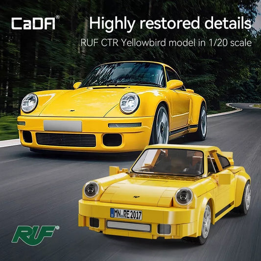 Nuotoliniu būdu valdomas CaDA „Yellowbird“ automobilis (222 dalys)