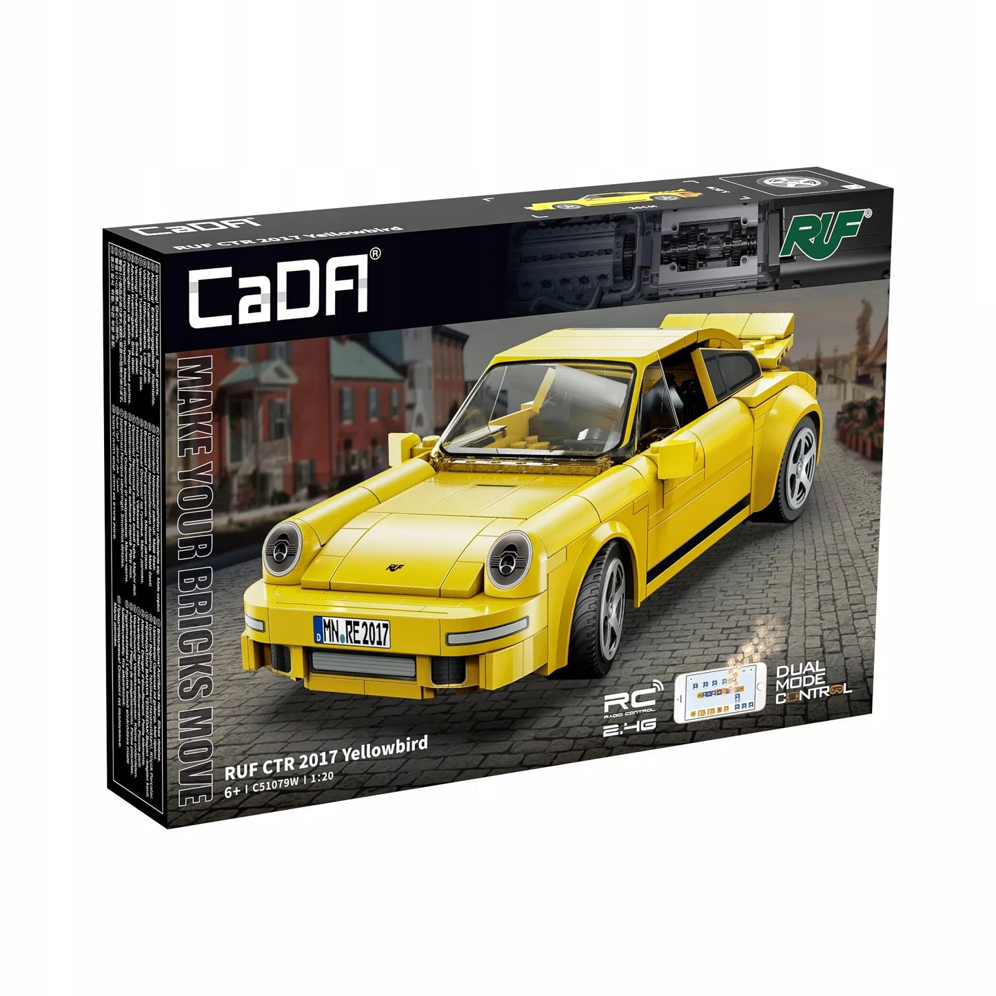 Nuotoliniu būdu valdomas CaDA „Yellowbird“ automobilis (222 dalys)