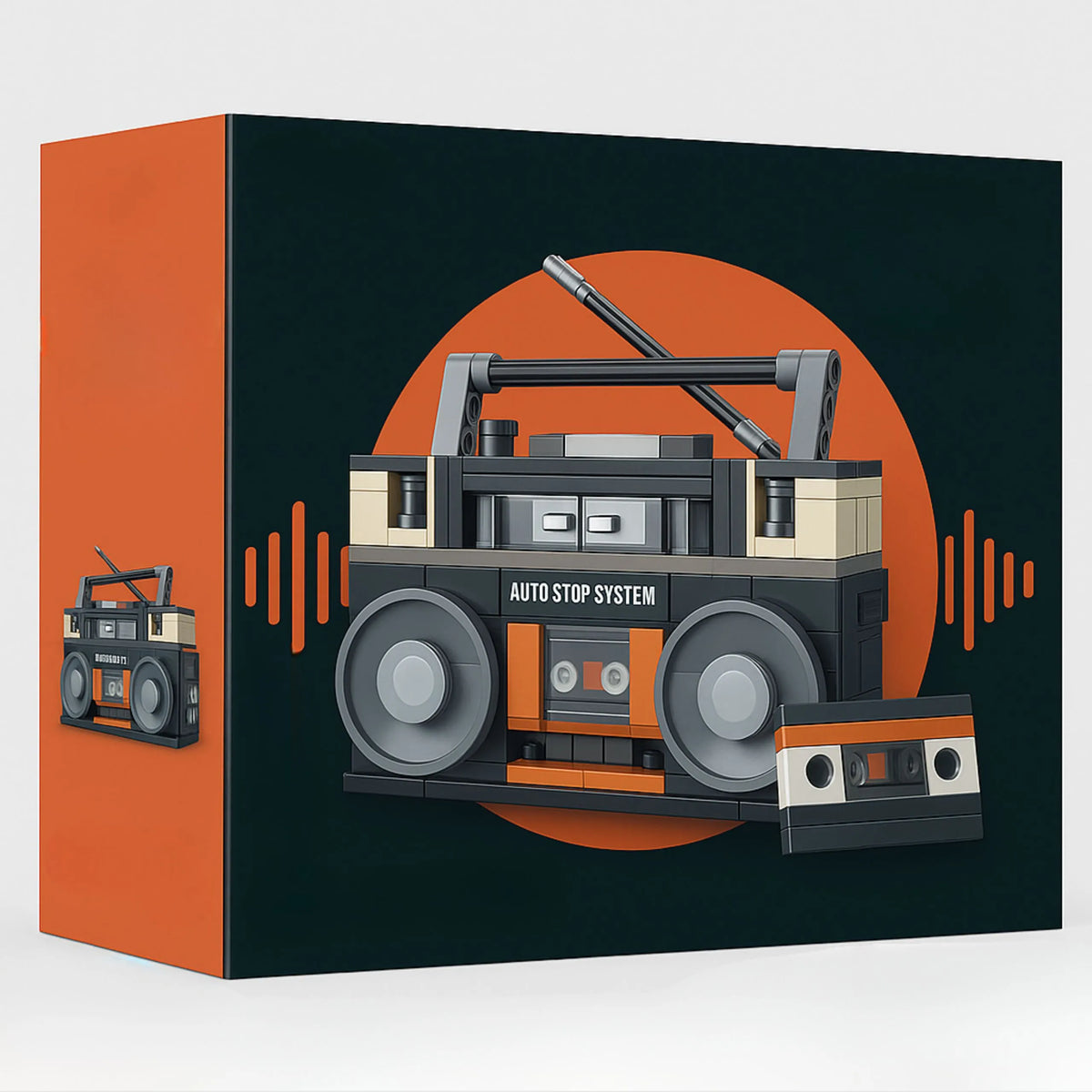 RETRO BOOM BOX radijo magnetofono 3D konstravimo kaladėlės, 168 det.