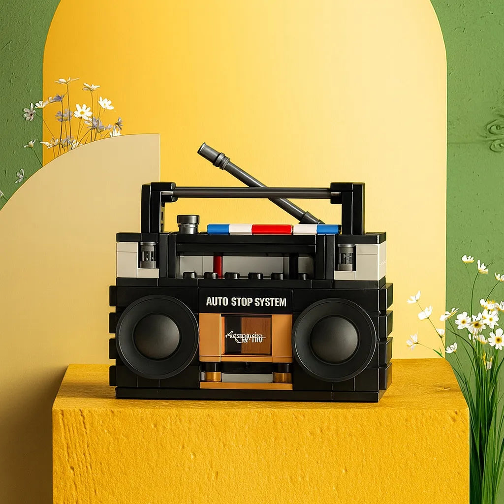 RETRO BOOM BOX radijo magnetofono 3D konstravimo kaladėlės, 168 det.
