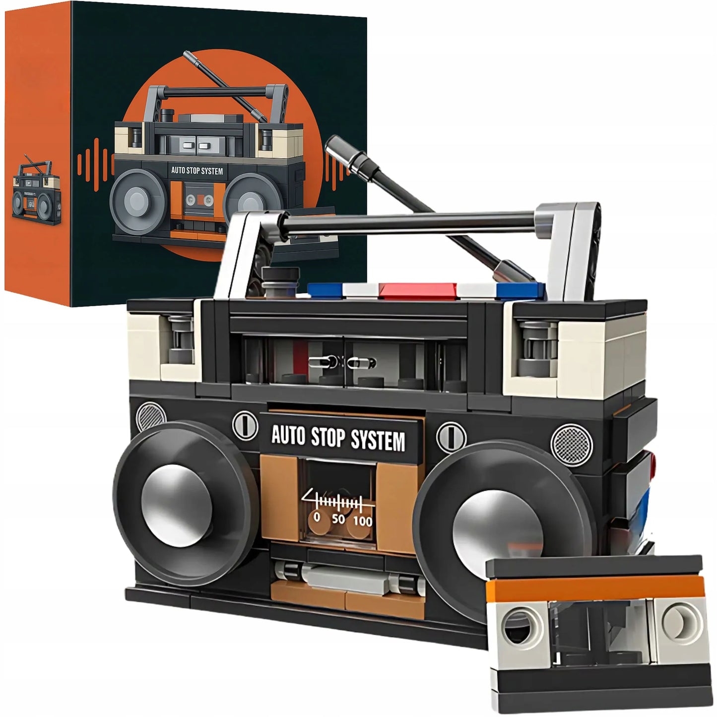 RETRO BOOM BOX radijo magnetofono 3D konstravimo kaladėlės, 168 det.