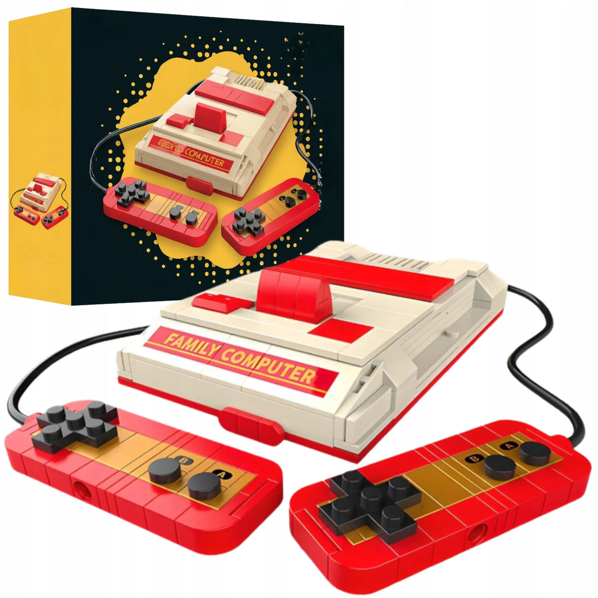 Konstrukcinės kaladėlės retro vaizdo žaidimų konsolė, vintažinis kompiuteris, 230 dalių