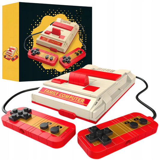 Konstrukcinės kaladėlės retro vaizdo žaidimų konsolė, vintažinis kompiuteris, 230 dalių