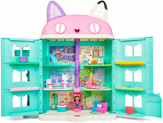GABBY'S DOLLHOUSE interaktyvus kačių namelis Gabi, didelis 60 cm, su Panduś figūrėlėmis