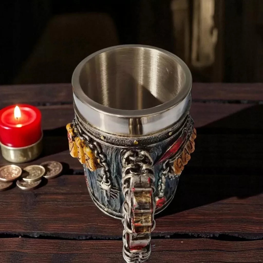 Alaus bokalas 500 ml „Vikingas Fantasy“ su dangteliu