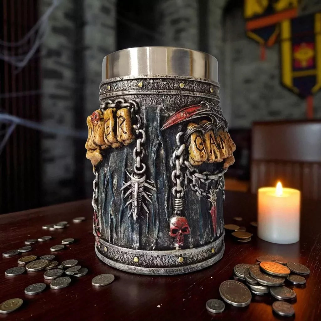 Alaus bokalas 500 ml „Vikingas Fantasy“ su dangteliu