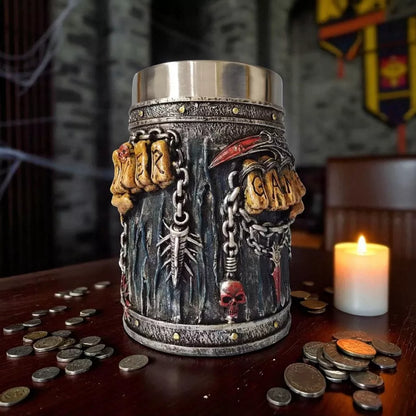 Alaus bokalas 500 ml „Vikingas Fantasy“ su dangteliu