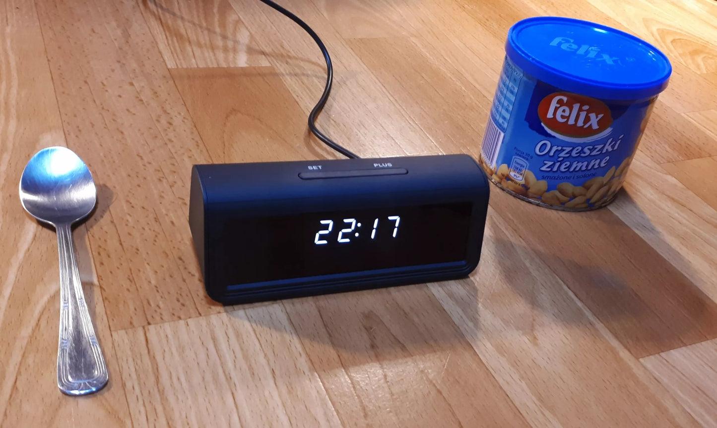 Šnipų kamera žadintuvas kamerinis laikrodis IP WiFi 2,4 ir 5 GHz
