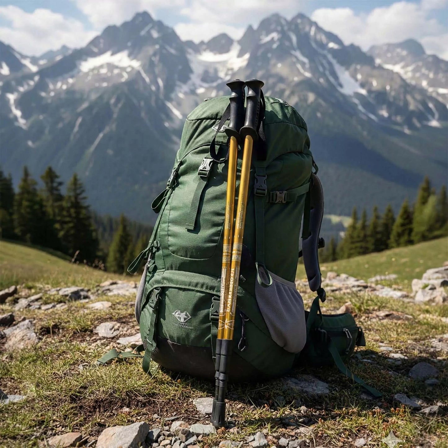 Nordic Walking lazdos, žygiavimo lazdos, sulankstomos, auksinės