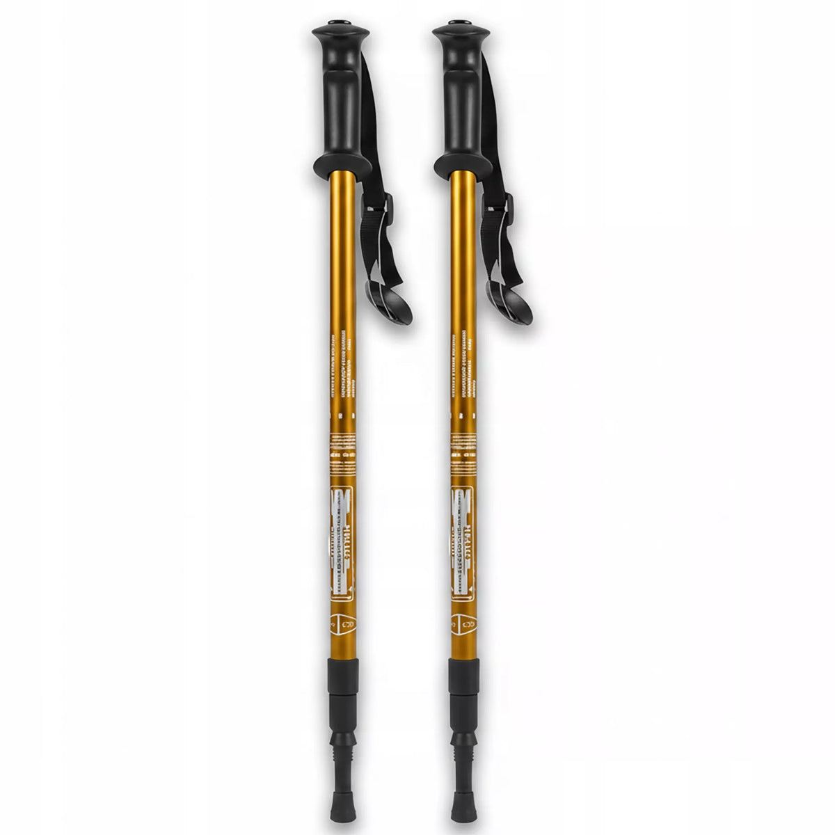 Nordic Walking lazdos, žygiavimo lazdos, sulankstomos, auksinės