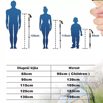 Trekinginės lazdelės „Nordic Walking“ teleskopiniai vaikščiojimo lazdai
