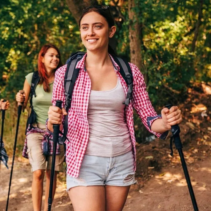 Trekinginės lazdelės „Nordic Walking“ teleskopiniai vaikščiojimo lazdai
