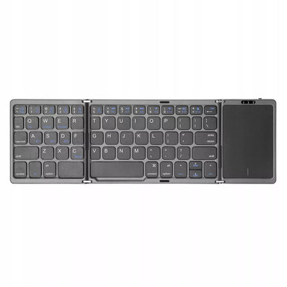 Sulankstoma belaidė „Bluetooth“ klaviatūra su lietimui jautriu skydeliu, QWERTY, tamsiai pilka
