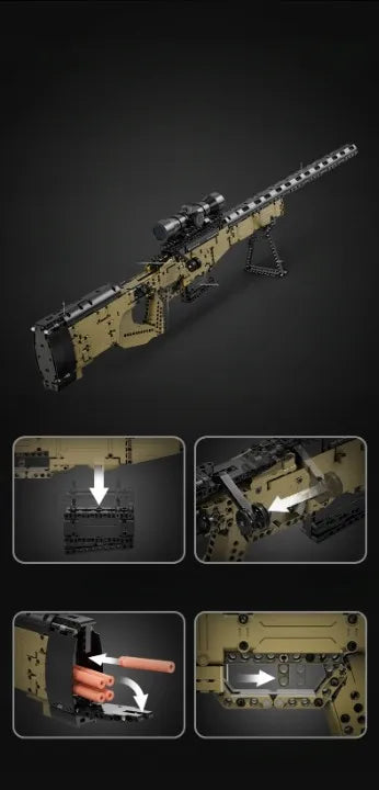 CaDA konstravimo rinkinys Sniper Rifle, 978 dalys, plastikinis