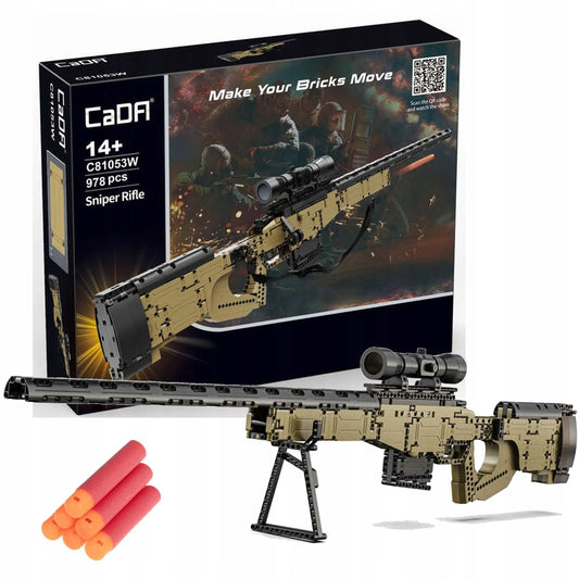 CaDA konstravimo rinkinys Sniper Rifle, 978 dalys, plastikinis
