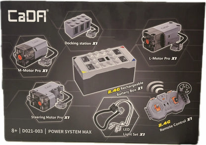 CaDA konstravimo kaladėlės Power System MAX rinkinys su 7 elementų pavara