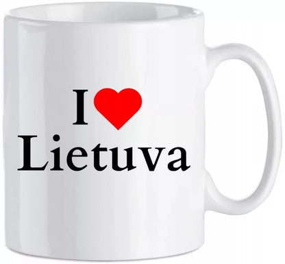 Puodelis su užrašu „I Love Lietuva“, 330 ml – dovana