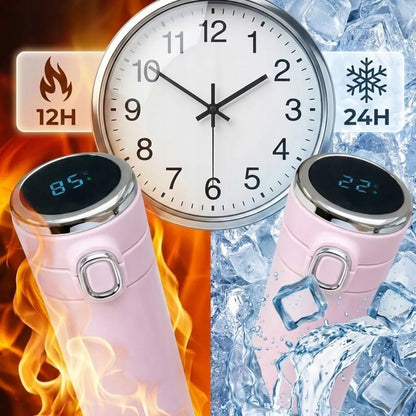 Terminis puodelis termosas kavai arbatai su snapeliu 400ml LCD ekranas