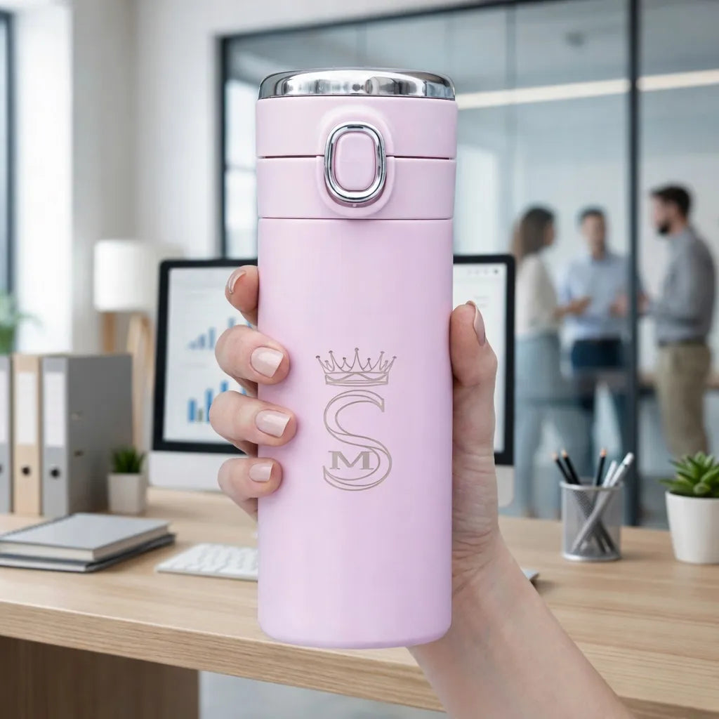 Terminis puodelis termosas kavai arbatai su snapeliu 400ml LCD ekranas