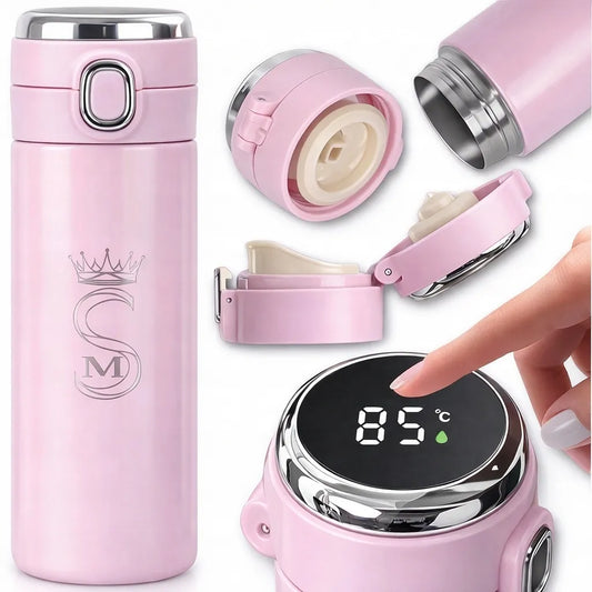 Terminis puodelis termosas kavai arbatai su snapeliu 400ml LCD ekranas