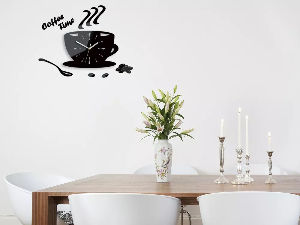 Virtuvės sieninis laikrodis „Filižanka – Coffee Time“