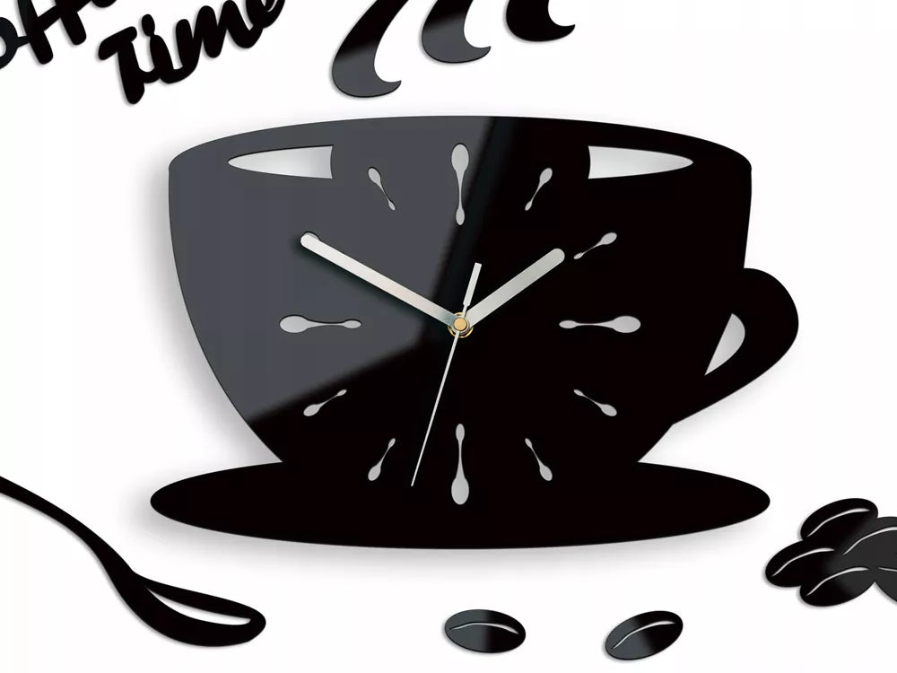 Virtuvės sieninis laikrodis „Filižanka – Coffee Time“