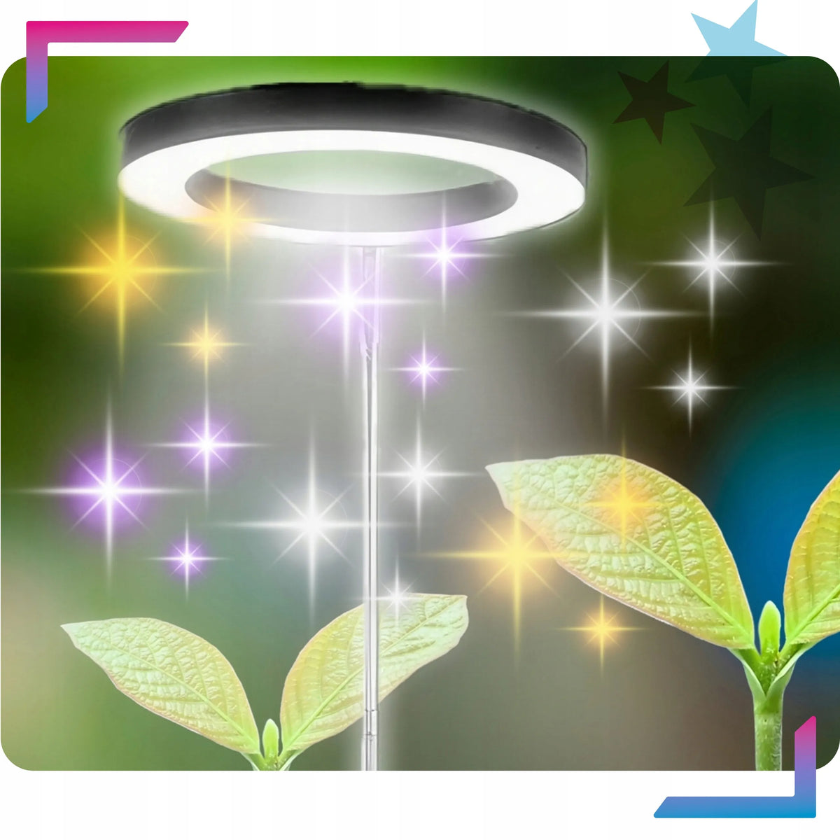 LED lempa augalams su laikmačiu (apvali) v2