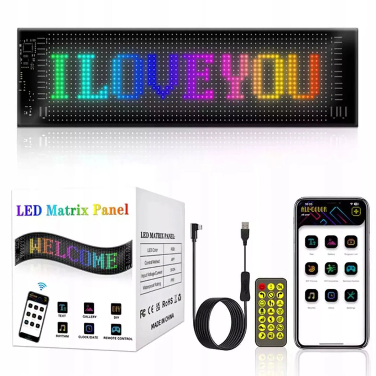 LED automobilio žibintai velnio akys DIY sunkvežimiams SUV 100*380mm IP65 USB