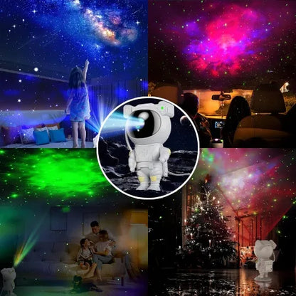 Astronautas naktinė lemputė projektorius vaikams LED įvairūs režimai