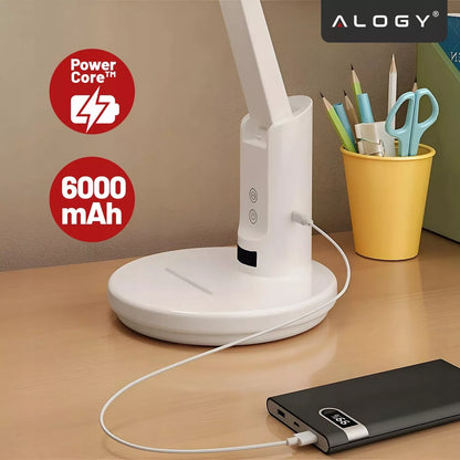 LED DARBNIEČIO STALO ŠVIESTUVAS, GALINGUMO REGULIAVIMAS, BELAIDIS, 6000MAH
