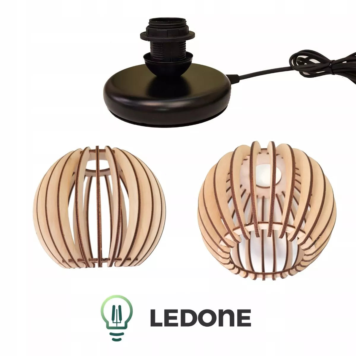 Naktinė lemputė Stalo lempa Medinis Loft Retro E27 Miegamajam Kištukinė