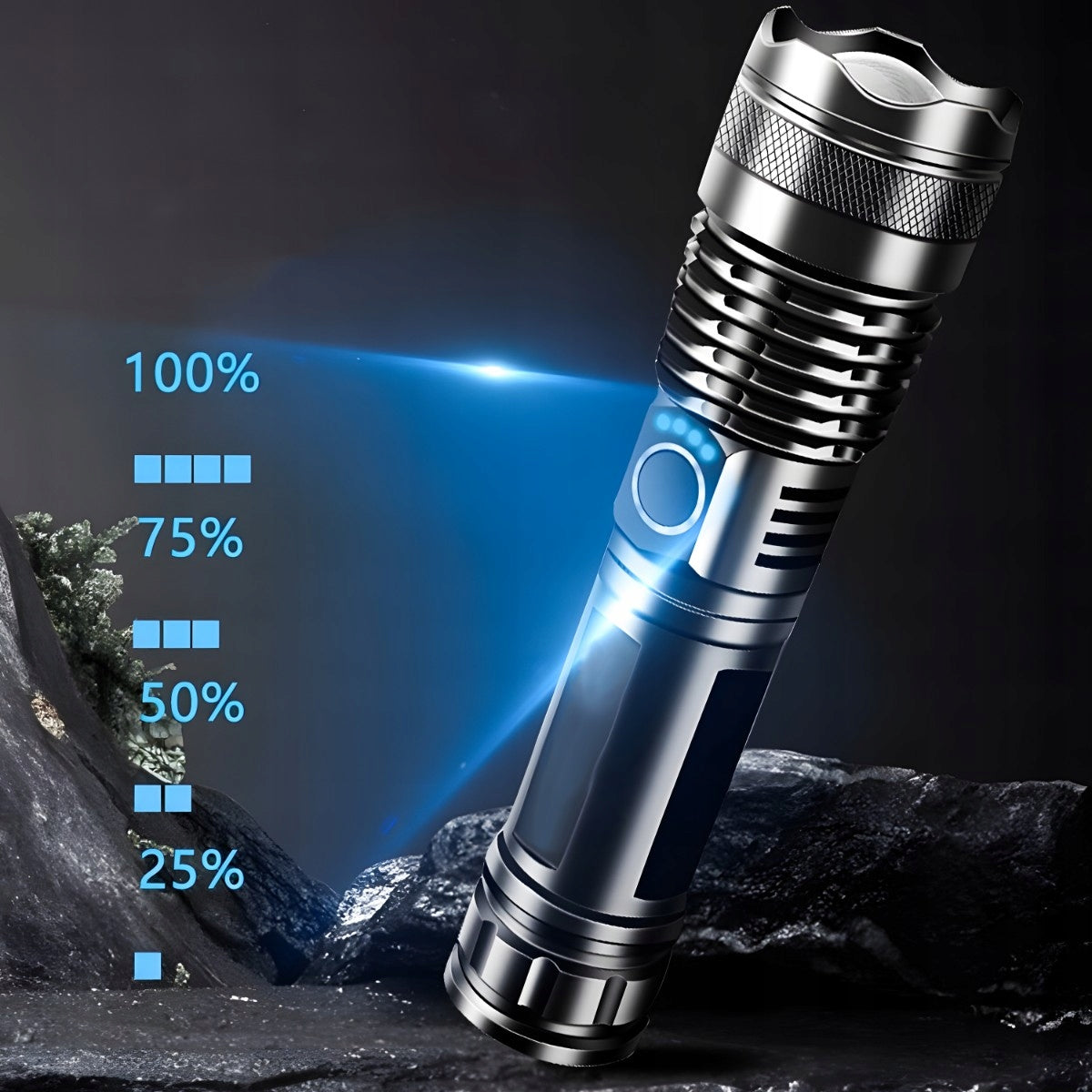 Taktiskais kabatas lukturītis – jaudīgs LED, uzlādējams, ūdensizturīgs, USB-C, 5 apgaismojuma režīmi