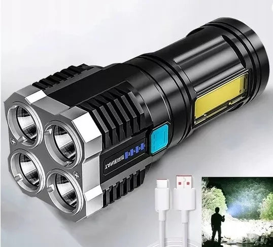 DAUGIAFUNKCINIS TAKTINIS KARINIS ŽIBINTUVĖLIS 4x LED + COB AKUMULIATORINIS L-19