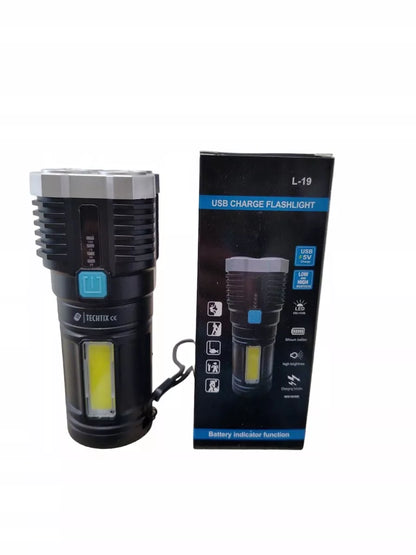 DAUGIAFUNKCINIS TAKTINIS KARINIS ŽIBINTUVĖLIS 4x LED + COB AKUMULIATORINIS L-19